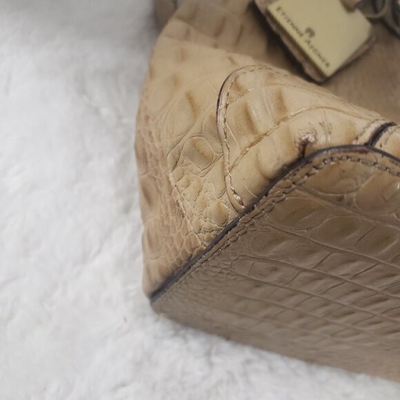 Etienne Aigner Tan Croc Embossed Leather Shoulder Tote Bag - Picture 13 of 16